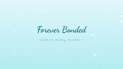 Aesthetic video loop of 'Forever Bonded' text with gentle bokeh particles Stock Footage 336805821