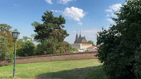 Aesthetic View Of The Cathedral Of St. Peter and Paul in Brno, Czech Republic Stock Footage 264035304