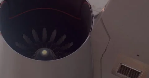 Aesthetic view of engine spinner and blade roots in low light Stock Footage 333876830