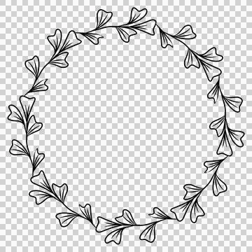 Aesthetic wreath for border Stock Illustration