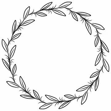 Aesthetic wreath for border Illustrazione stock