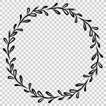 Aesthetic wreath for border Stock Illustration