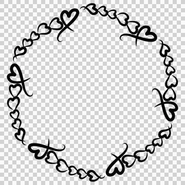 Aesthetic wreath for border Stock Illustration