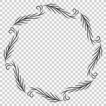 Aesthetic wreath for border Stock Illustration