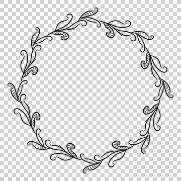 Aesthetic wreath for border Stock Illustration