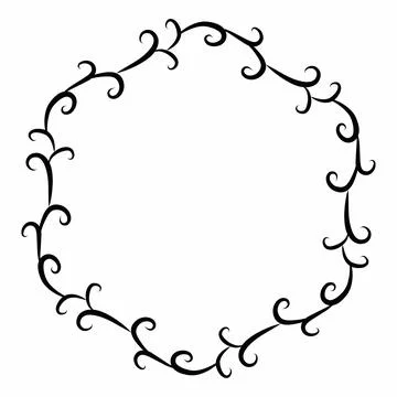Aesthetic wreath for border Stock Illustration