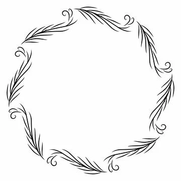Aesthetic wreath for border Stock Illustration