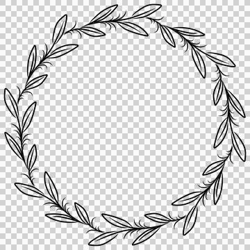 Aesthetic wreath for border Stock Illustration