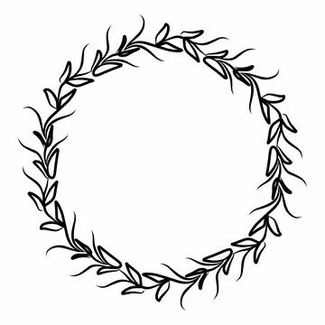 Aesthetic wreath for border Stock Illustration