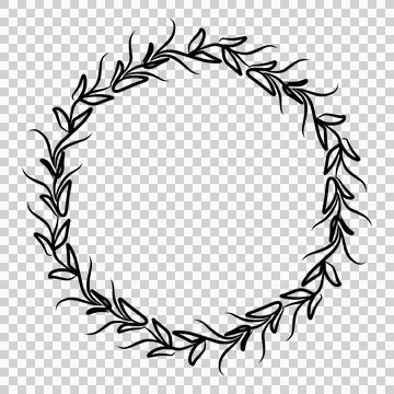 Aesthetic wreath for border Stock Illustration