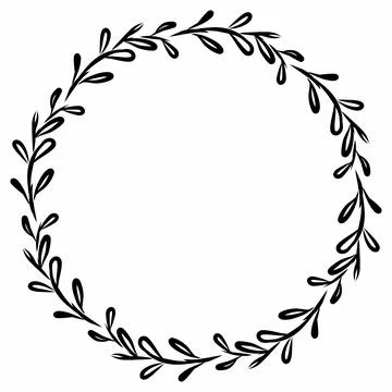 Aesthetic wreath for border Stock Illustration