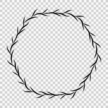 Aesthetic wreath for border Stock Illustration