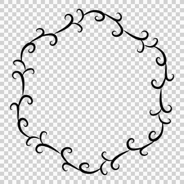 Aesthetic wreath for border Stock Illustration