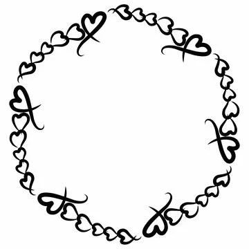 Aesthetic wreath for border Illustrazione stock