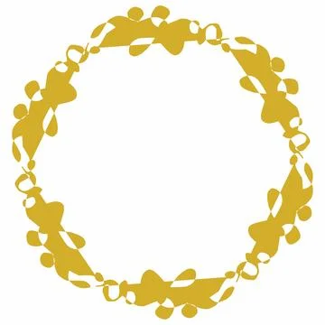 Aesthetic wreath for border Stock Illustration
