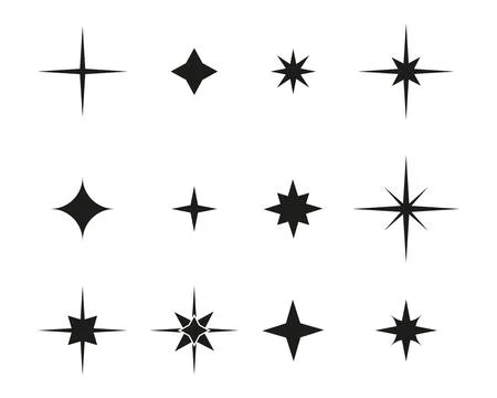 Aesthetic y2k star elements set. Illustrazione stock