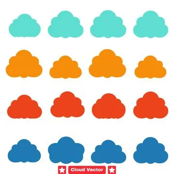 Aether Artistry Crafting Dreams with Cloud Vector Set Stock Illustration