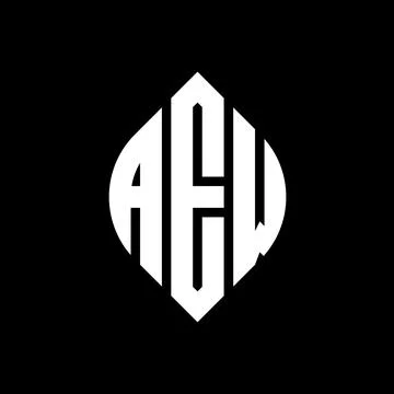 AEW circle letter logo design with circle and ellipse shape. AEW ellipse letter Stock Illustration