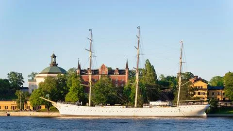 AF Chapman sailing vessel, an old ship constructed in1888, moored on the shore Foto stock