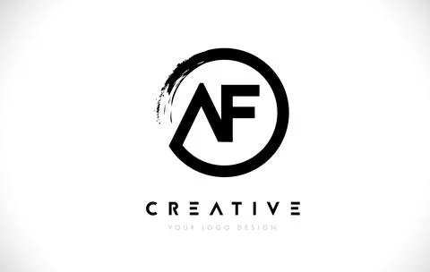AF Circular Letter Logo with Circle Brush Design and White Background. Stock-Illustration