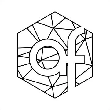 Af initials triangle geometric line art logo Stock Illustration