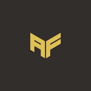 AF Logo Letter Initial Logo Designs Template with Gold and Black Background Stock Illustration