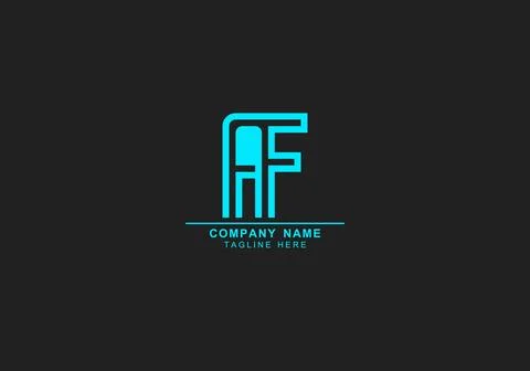 AF or FA minimal logo Illustrazione stock