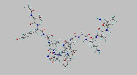 Afamelanotide molecular structure isolated on grey Stock Illustration