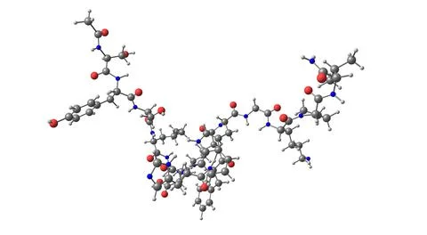 Afamelanotide molecular structure isolated on white Stock Illustration