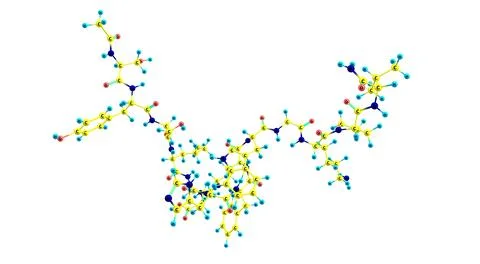 Afamelanotide molecular structure isolated on white Stock Illustration