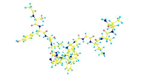 Afamelanotide molecular structure isolated on white Stock Illustration