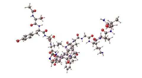 Afamelanotide molecular structure isolated on white Stock Illustration