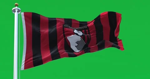 AFC Bournemouth flag waving on a clear day Stock-Footage 249912478