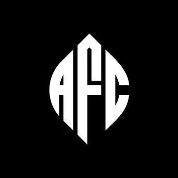 AFC circle letter logo design with circle and ellipse shape. AFC ellipse letter Stock Illustration
