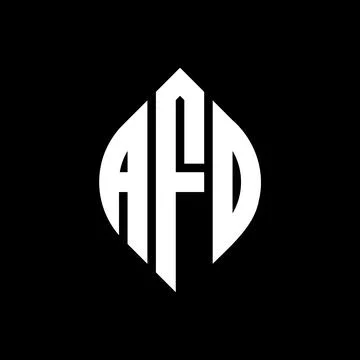 AFD circle letter logo design with circle and ellipse shape. AFD ellipse letter Illustrazione stock