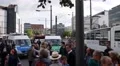 AFD election campaign police announcement at counterdemonstration Braunschweig 4k or 4k+ Resolution