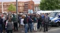 AFD election campaign police cordon at counterdemonstration Braunschweig 4k or 4k+ Resolution