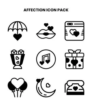 Affection DuoTone Scalable Icons Pack Stock Illustration