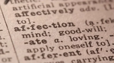Affection - Fake dictionary definition of the word with pencil underline Stock Footage 51852719