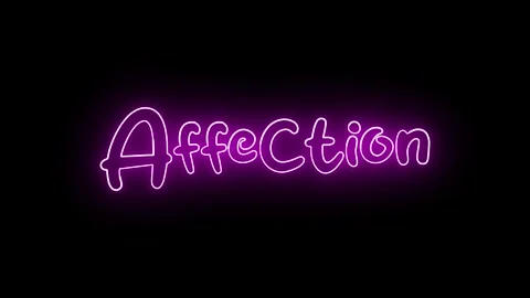 'Affection' text animation with neon glow line. Stock Footage 282576973
