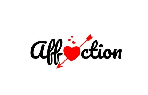 Affection word text typography design logo icon Stock Illustration