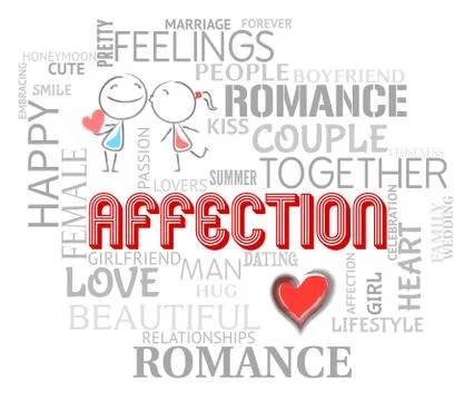Affection Words Means Caring Love And Devotion Иллюстрация