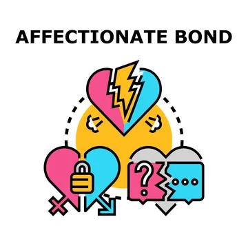 Affectionate bond concept broken heart relationship problems Stock Illustration