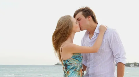 Affectionate Couple On The Beach 스톡 동영상 26177156