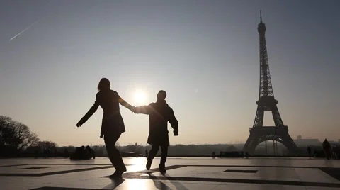 Affectionate couple in Paris Stock Footage 59755881