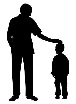 Affectionate father caressing his son Stock Illustration