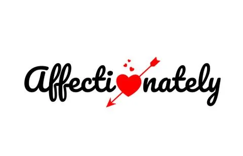Affectionately word text typography design logo icon Stock Illustration