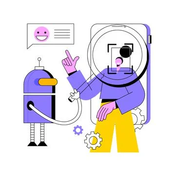 Affective computing abstract concept vector illustration. Stock Illustration