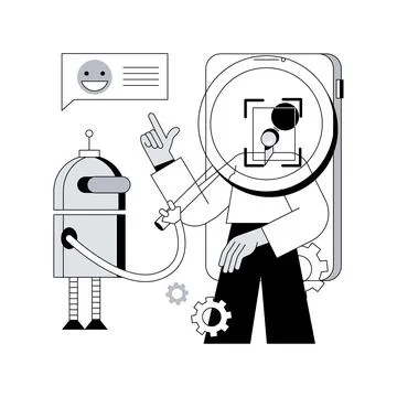 Affective computing abstract concept vector illustration. Stock Illustration