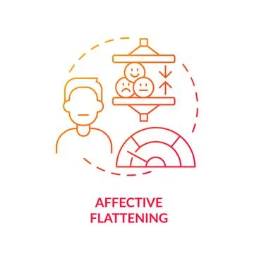 Affective flattening red gradient concept icon Stock-Illustration